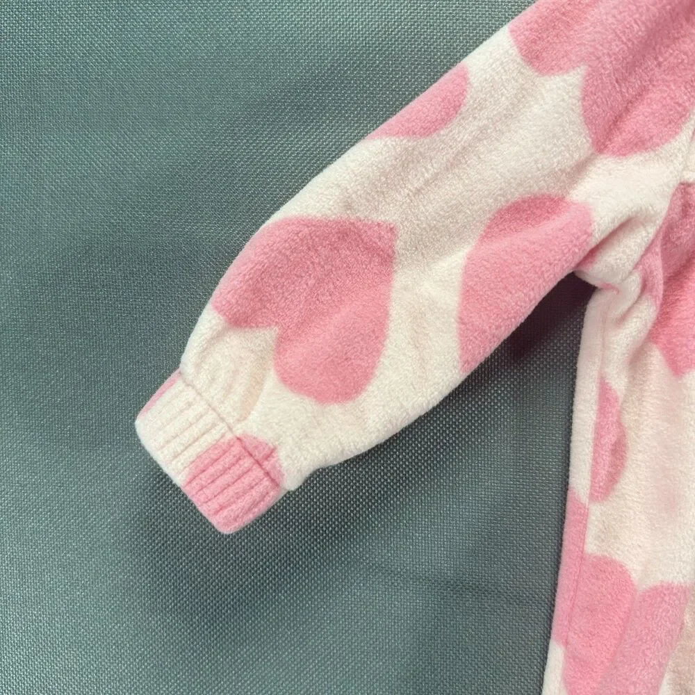 Baby Girl Clothes New Carter's Newborn Pink Fleece Heart Hooded Outfit
